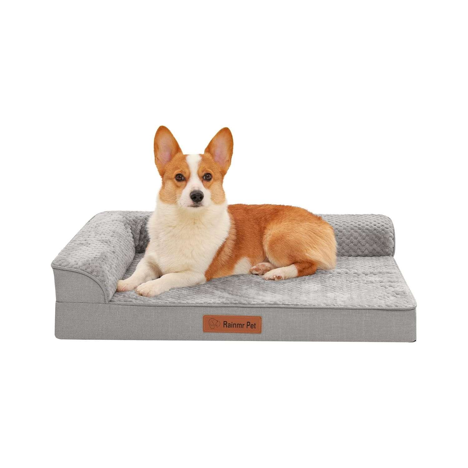 Texto Alternativo: Cama ortopédica para perros con Memory Foam de alta densidad, bordes elevados y funda lavable con capa impermeable.