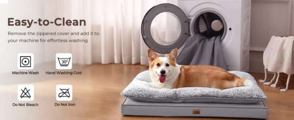 Cama para perro 5-en-1 de lujo, ortopédica con espuma gruesa, base antiarañazos e impermeable. Diseño reversible de doble cara para frío y calor.