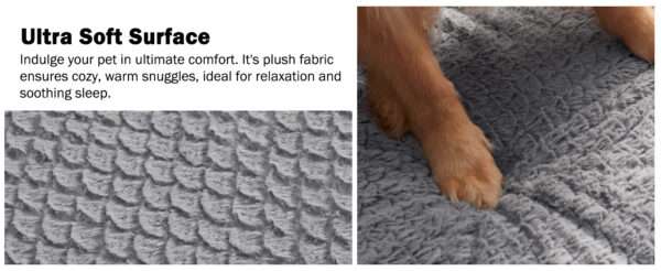 Cama ortopédica para perro, con colchón viscoelástico de $8.9 \text{ cm}$, forro impermeable, bordes de soporte para cuello y funda lavable a máquina.