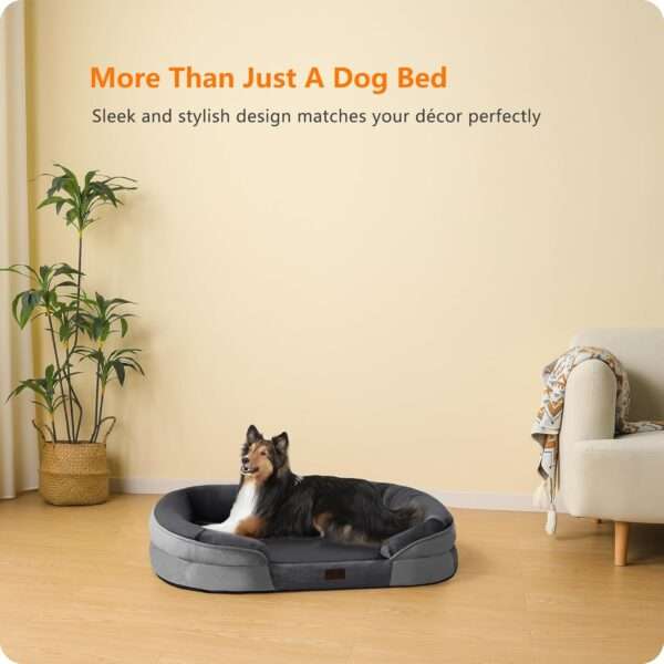 Cama ortopédica para perro, con colchón viscoelástico reversible de 3 pulgadas y funda totalmente impermeable y lavable. Ideal para perros mayores en Chile.