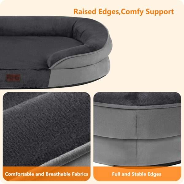 Cama ortopédica para perro, con colchón viscoelástico reversible de 3 pulgadas y funda totalmente impermeable y lavable. Ideal para perros mayores en Chile.