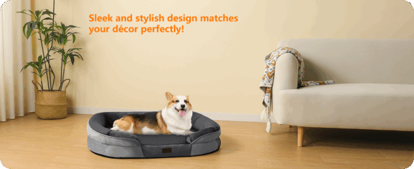 Cama ortopédica para perro, con colchón viscoelástico reversible de 3 pulgadas y funda totalmente impermeable y lavable. Ideal para perros mayores en Chile.
