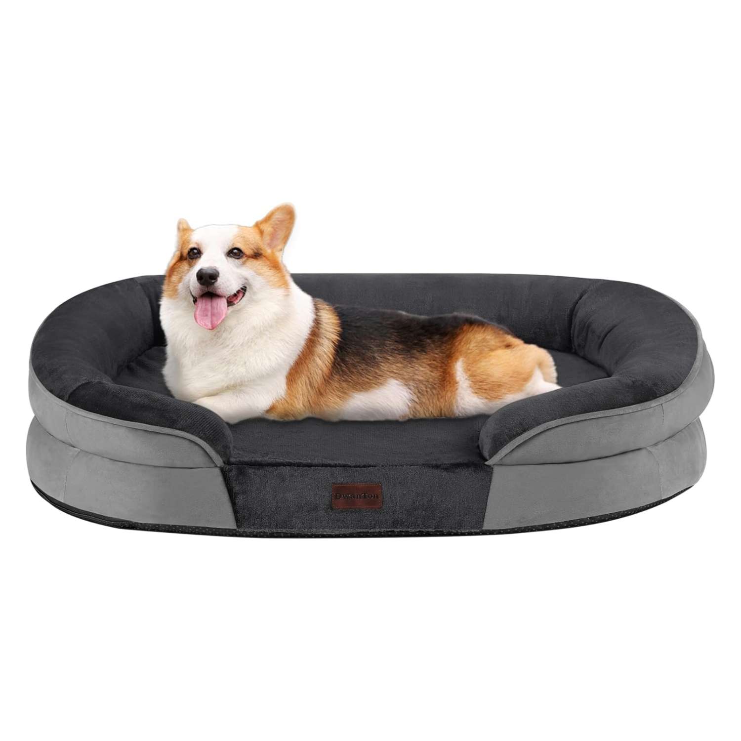 Cama ortopédica para perro, con colchón viscoelástico reversible de 3 pulgadas y funda totalmente impermeable y lavable. Ideal para perros mayores en Chile.