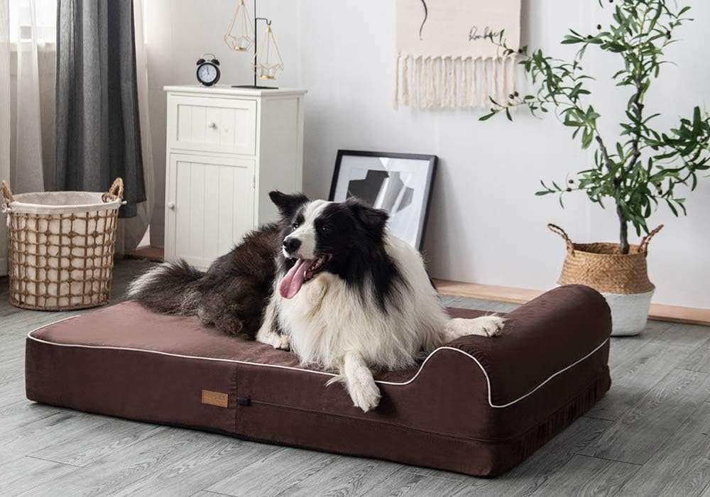 Cama ortopedica viscoelastica XXL de 127 x 86 cm con 17.8 cm de grosor. Protector interior impermeable y funda lavable para perros grandes y mayores.