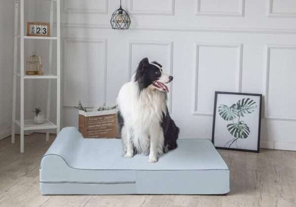 Cama ortopedica viscoelastica XXL de 127 x 86 cm con 17.8 cm de grosor. Protector interior impermeable y funda lavable para perros grandes y mayores.