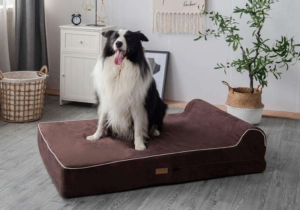 Cama ortopedica viscoelastica XXL de 127 x 86 cm con 17.8 cm de grosor. Protector interior impermeable y funda lavable para perros grandes y mayores.