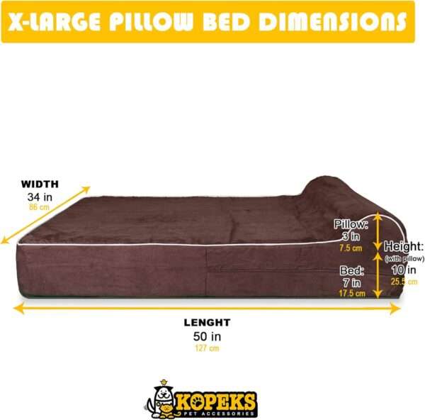 Cama ortopedica viscoelastica XXL de 127 x 86 cm con 17.8 cm de grosor. Protector interior impermeable y funda lavable para perros grandes y mayores.