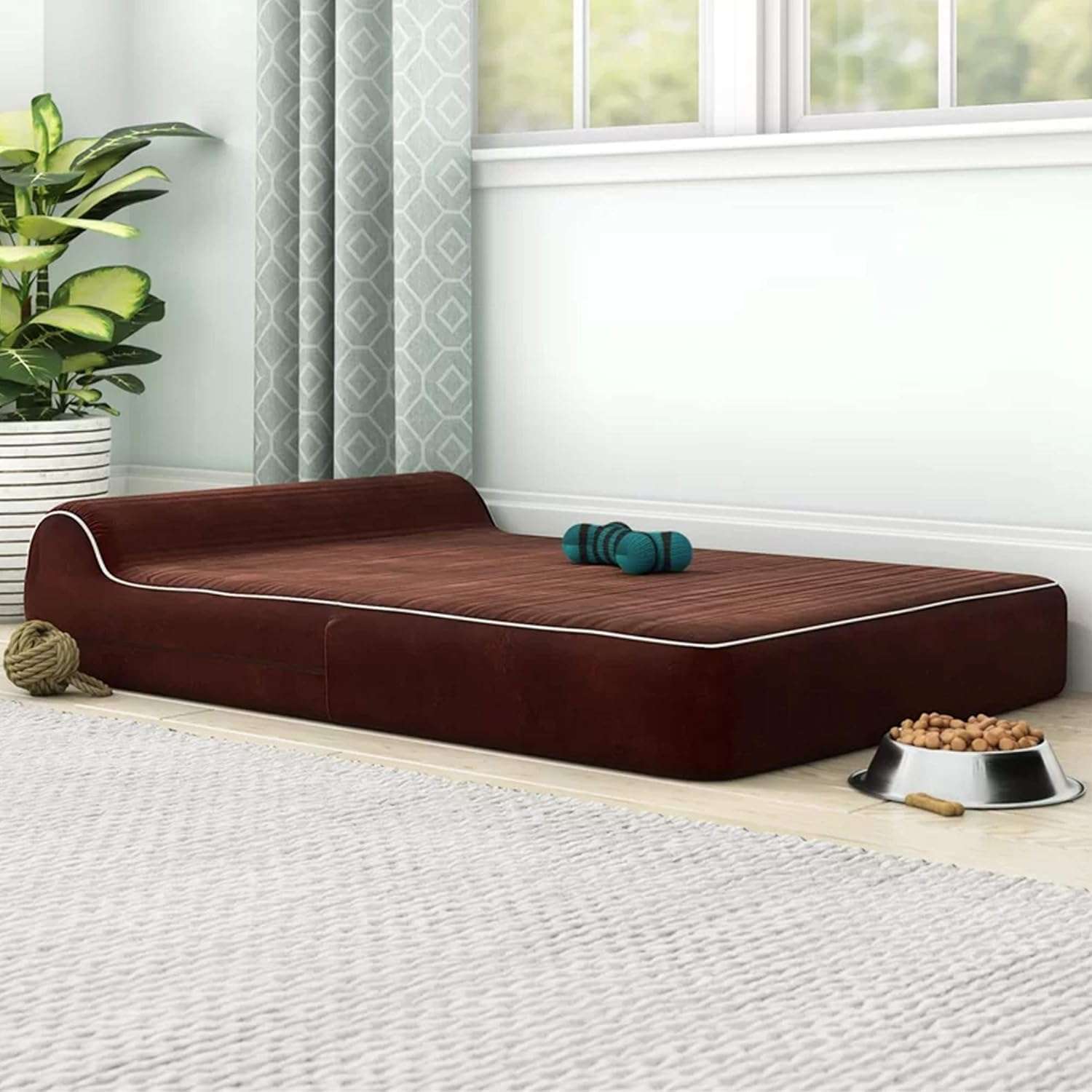 Cama ortopedica viscoelastica XXL de 127 x 86 cm con 17.8 cm de grosor. Protector interior impermeable y funda lavable para perros grandes y mayores.