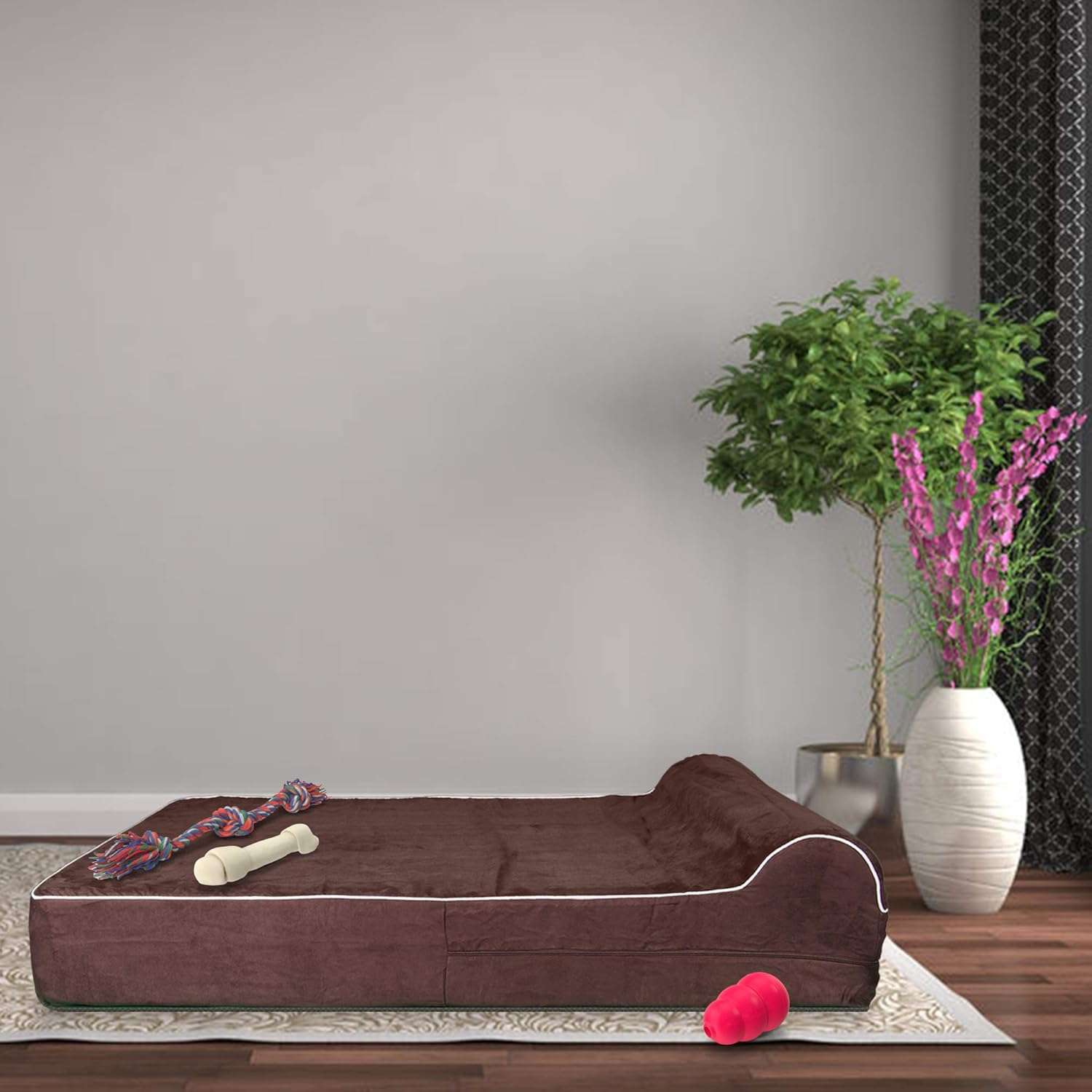 Cama ortopedica viscoelastica XXL de 127 x 86 cm con 17.8 cm de grosor. Protector interior impermeable y funda lavable para perros grandes y mayores.