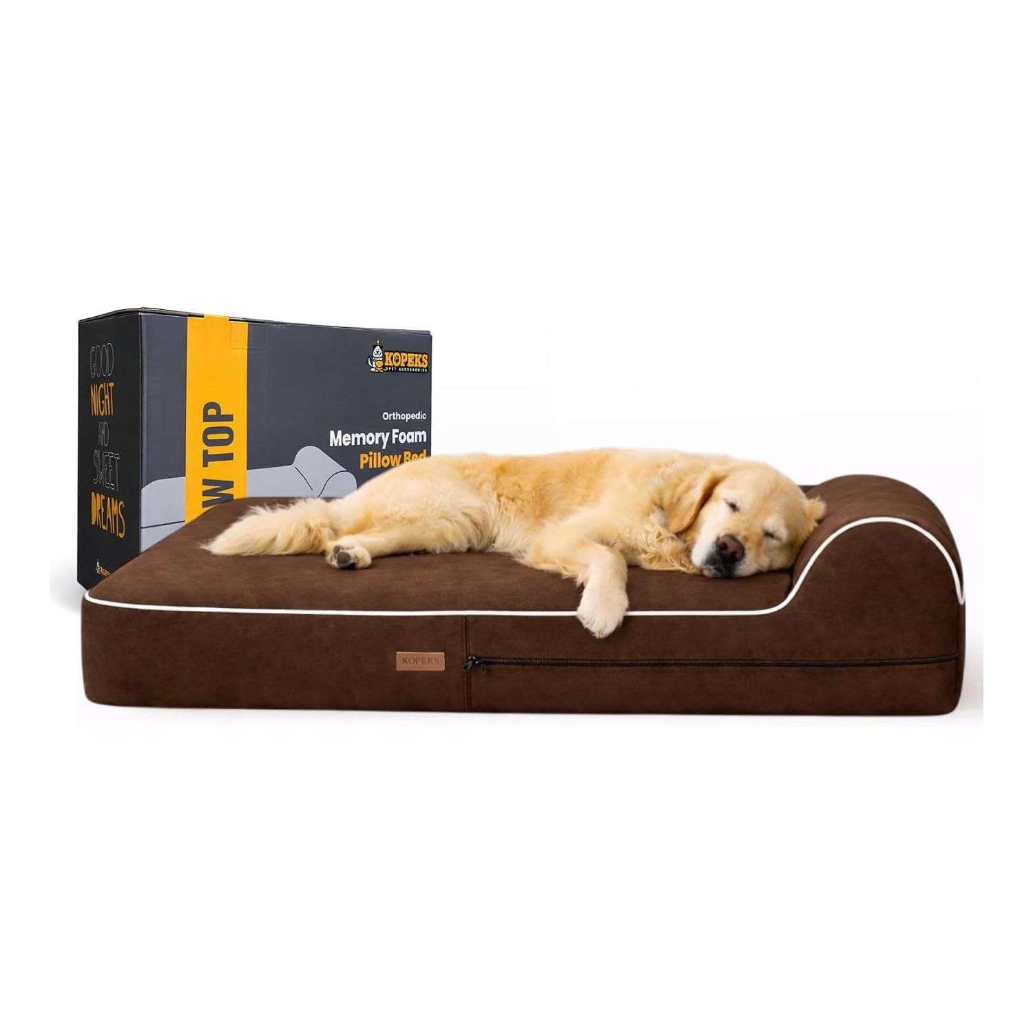 Cama ortopedica viscoelastica XXL de 127 x 86 cm con 17.8 cm de grosor. Protector interior impermeable y funda lavable para perros grandes y mayores.