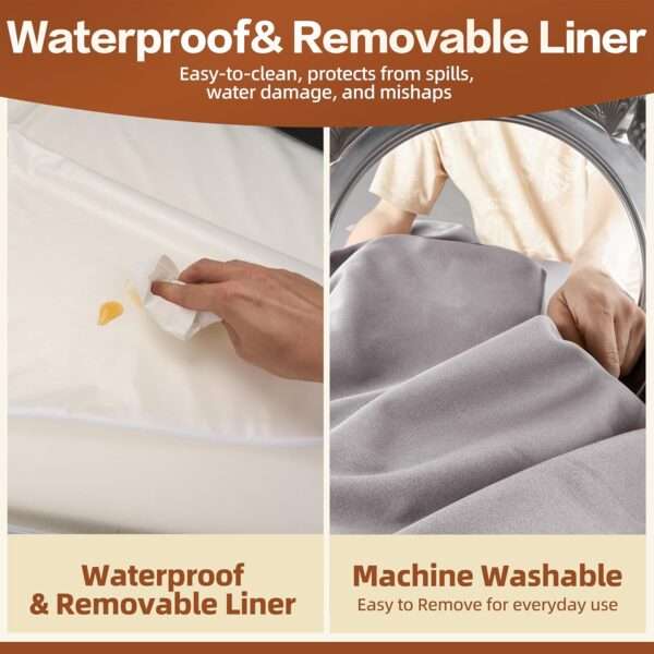 Cama sofá ortopédica XL para perro grande, 127×86 cm. Espuma de alta densidad, borde reforzado, entrada baja y forro impermeable.