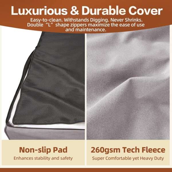 Cama sofá ortopédica XL para perro grande, 127×86 cm. Espuma de alta densidad, borde reforzado, entrada baja y forro impermeable.