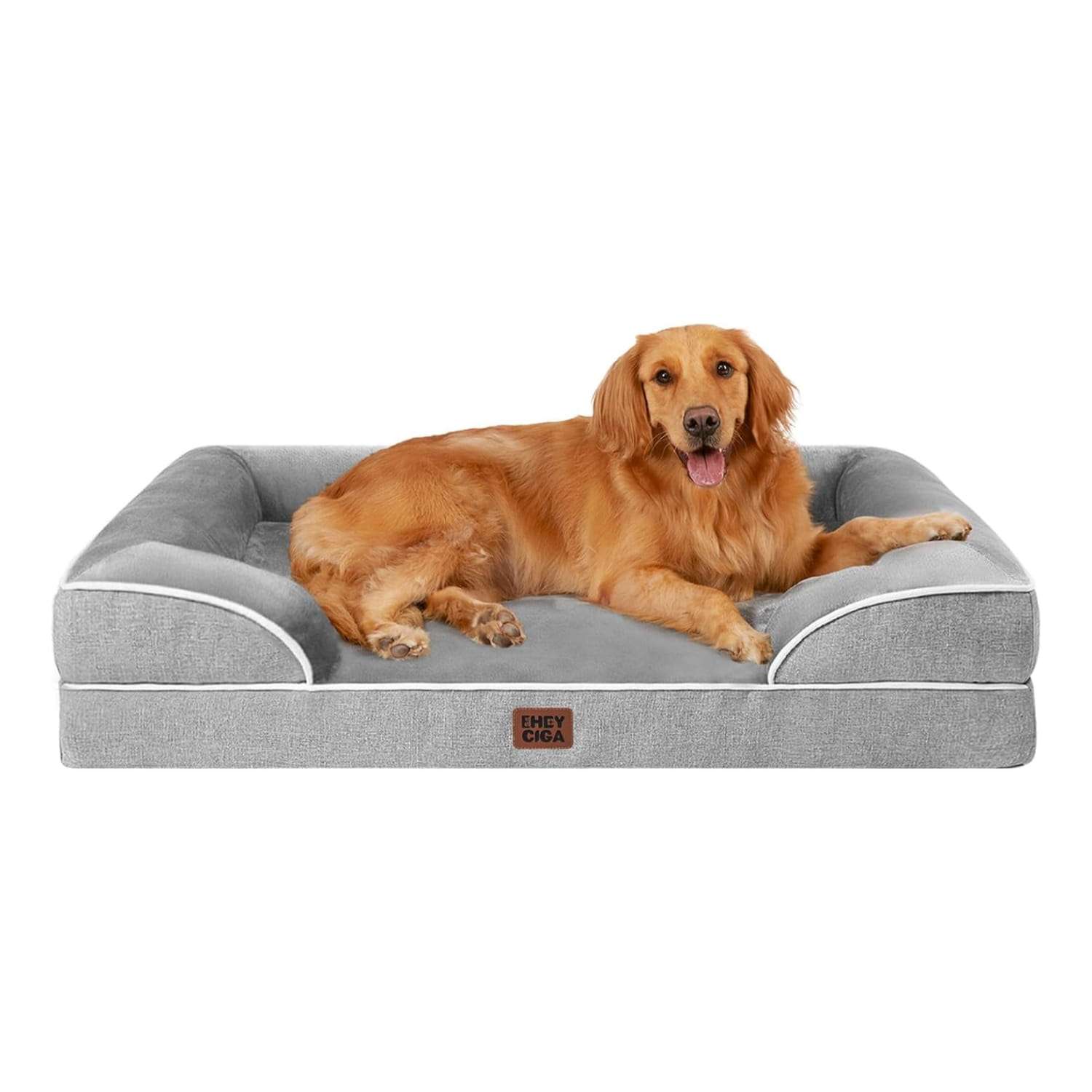 Cama sofá ortopédica para perros. Espuma viscoelástica (Memory Foam), 3 cojines de apoyo y base de descanso impermeable.