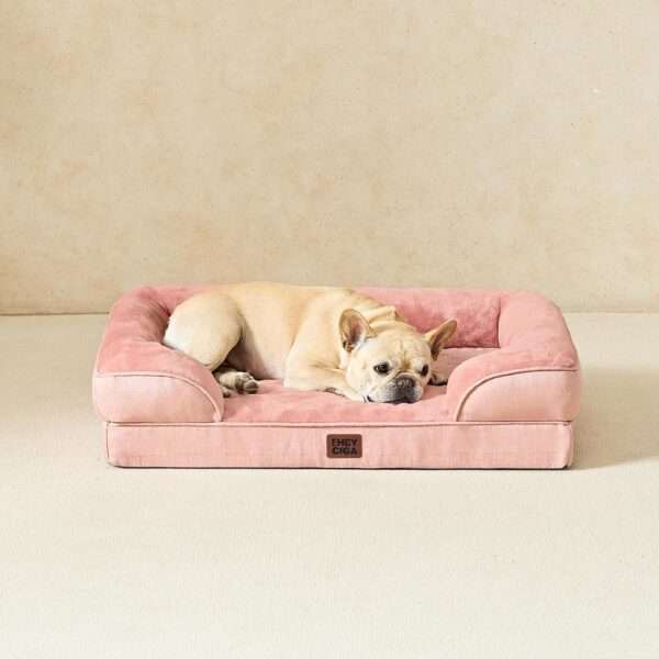Cama sofá ortopédica para perros. Espuma viscoelástica (Memory Foam), 3 cojines de apoyo y base de descanso impermeable.