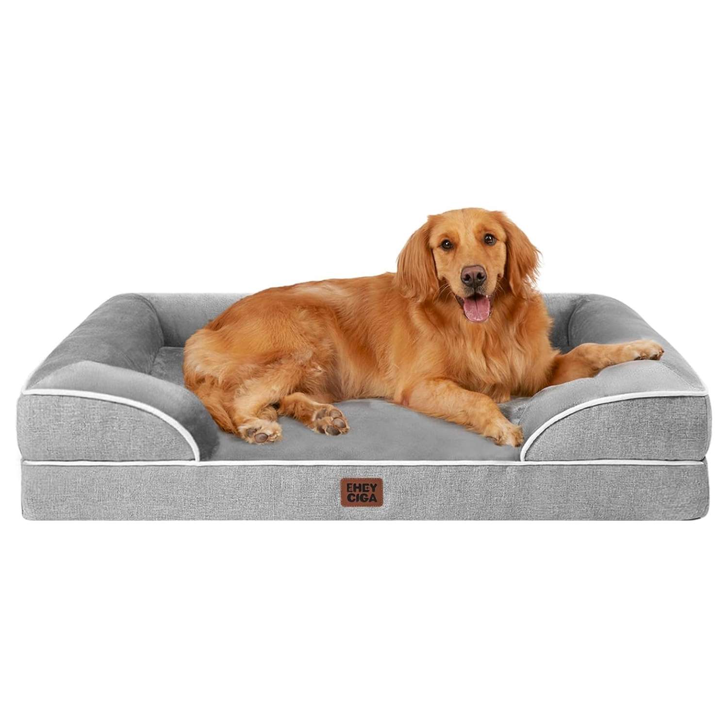 Cama sofá ortopédica para perros. Espuma viscoelástica (Memory Foam), 3 cojines de apoyo y base de descanso impermeable.
