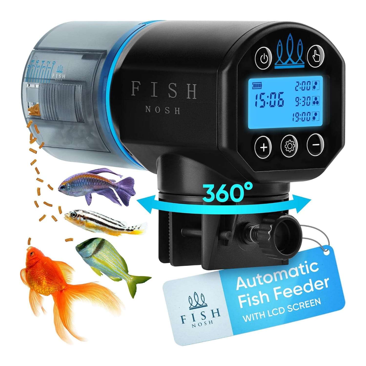 Comedero Automático Programable para Peces Hasta 9 ComidasDía, Fácil Recarga y Uso para Vacaciones