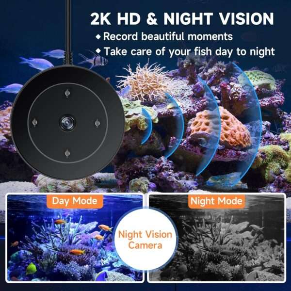 Comedero automático Hygger con cámara HD 2K y conectividad WiFi. Permite la vigilancia en vivo y la programación de alimentación. Incluye salida de comida dual y es resistente a la humedad.