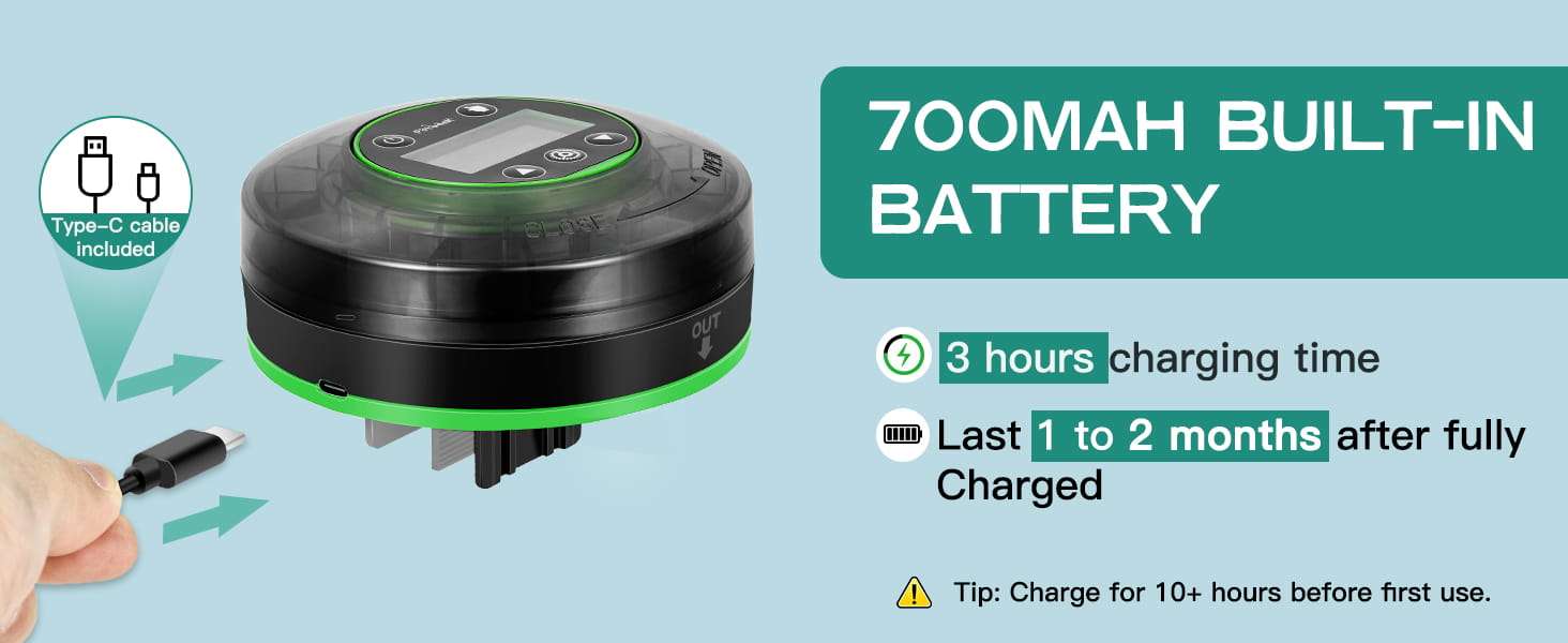 Comedero automático para acuario Petbank recargable por USB. Cuenta con 16 compartimentos de dosificación, pantalla LCD y diseño sellado resistente a la humedad. Compatible con pellets y polvos.