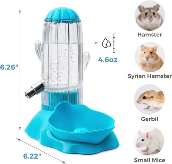 Bebedero y Comedero 2 en 1 para Roedores. Diseño de Llenado Superior, sin BPA y Antigoteo. Capacidad de 136 ml.