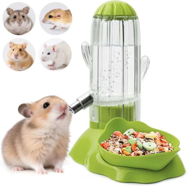 Bebedero y Comedero 2 en 1 para Roedores. Diseño de Llenado Superior, sin BPA y Antigoteo. Capacidad de 136 ml.