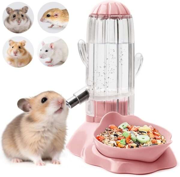 Bebedero y Comedero 2 en 1 para Roedores. Diseño de Llenado Superior, sin BPA y Antigoteo. Capacidad de 136 ml.