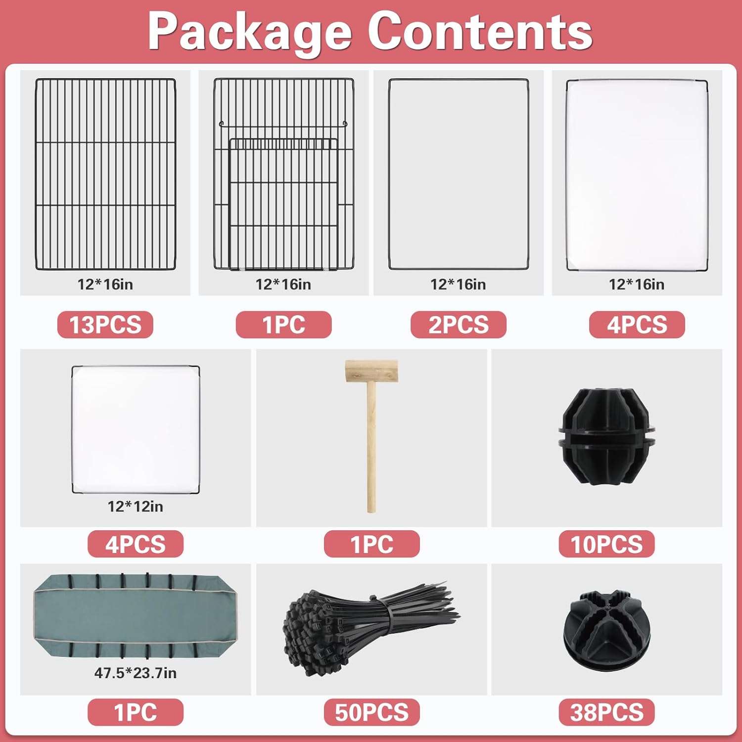 Corral Ancho XL Modular (183x61x41 cm) | Base Impermeable PVC Anti-Suciedad | Para Cuyes, Conejos y Roedores pequeños.