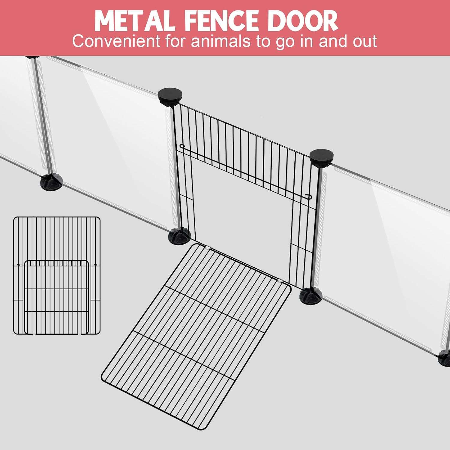 Corral Modular Transparente con Techo (122x61x41 cm) | Jaula Anti-Salto con Base Impermeable | Ideal para Conejos y Cuy.