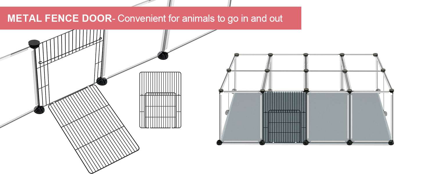 Corral Modular Transparente con Techo y Base Impermeable | Jaula Anti-Salto para Conejos, Cuy y Mascotas | 122x61x41 cm - Imagen 12
