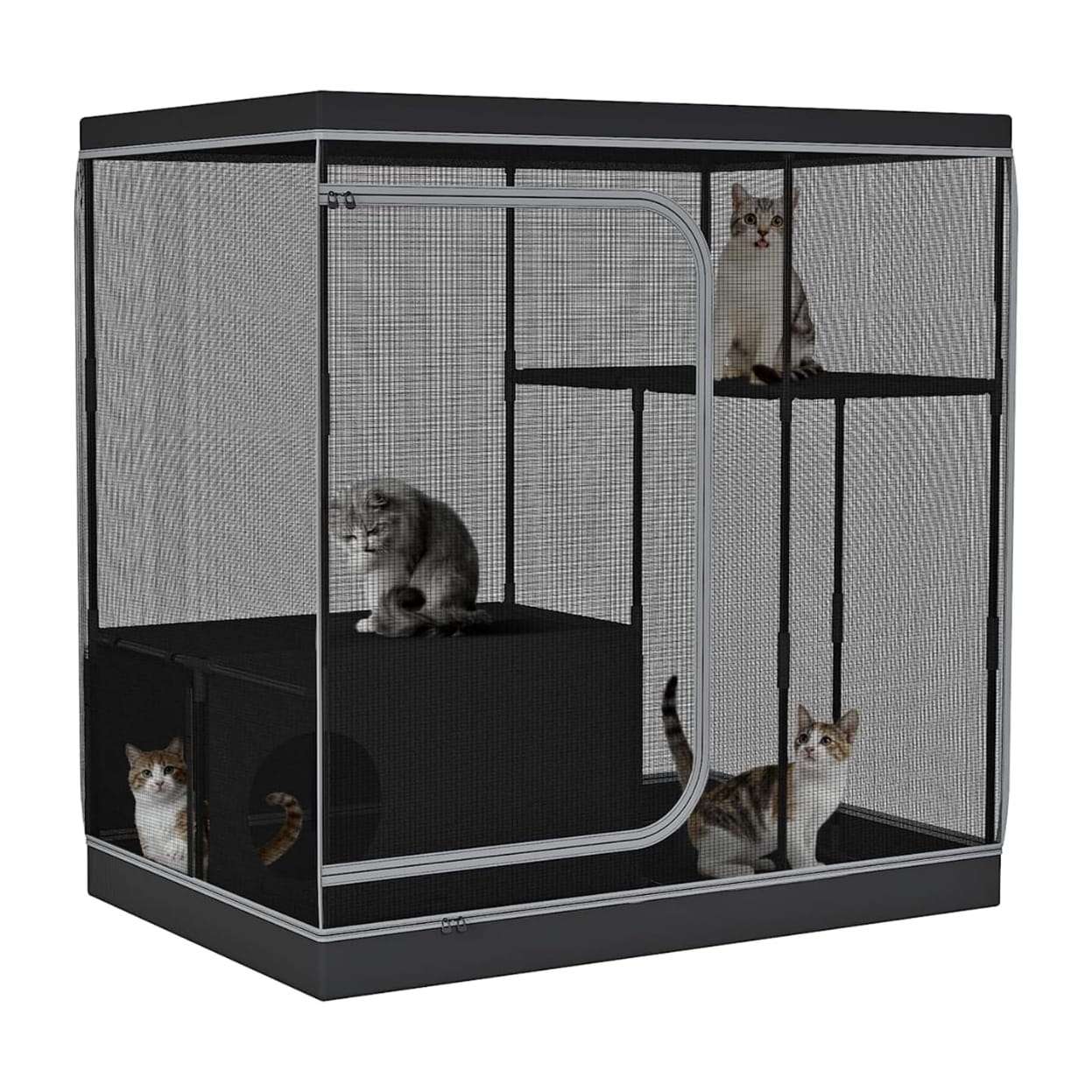 Corral Refugio de Tela XXL para Gatos | 127×87×127 cm | Jaula Post-Operatoria y Anti-Agua