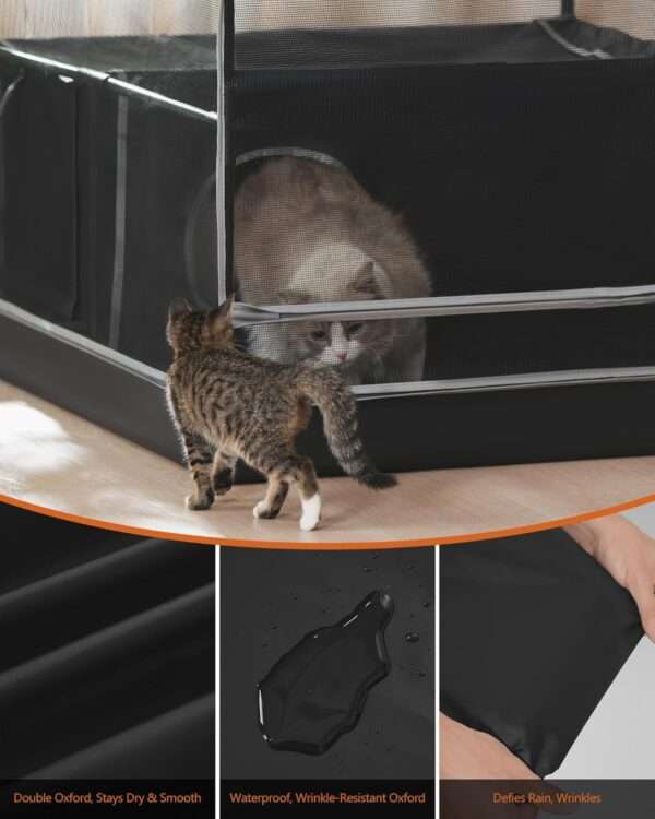 Corral Refugio de Tela XXL para Gatos | 127×87×127 cm | Jaula Post-Operatoria y Anti-Agua