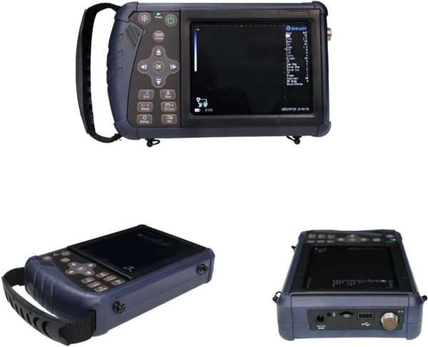 Ecógrafo Veterinario Portátil DAWEI con Sonda Microconvexa 5.0 MHz. Diagnóstico de Embarazo en Perros, Gatos, Conejos. Diseño Resistente a Caídas.