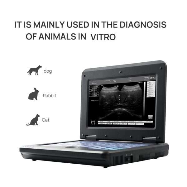 Ecógrafo Veterinario Portátil para Perros y Gatos (Diagnóstico de Embarazo). Incluye Sonda Micro Convexa de 3.5 MHz y Pantalla LCD 10.1".