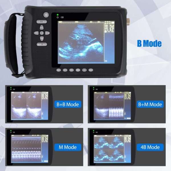 Ecógrafo Veterinario Portátil Multiespecie (816 g). Incluye Sonda Microconvexa 5.0 MHz. 4-6 horas de Batería para Registro Digital en campo.
