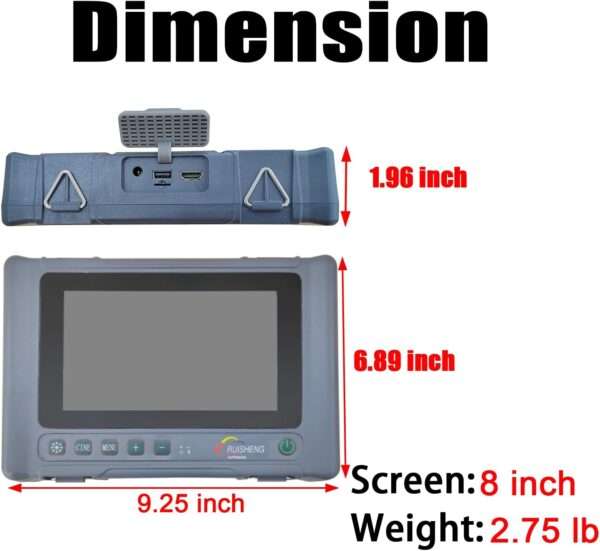 Ecógrafo Veterinario Portátil Táctil 8" HD. Incluye Sonda Convexa 3.5 MHz. 8 Horas de Batería para Diagnóstico Multiespecie.