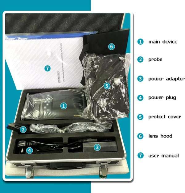Ecógrafo Veterinario Portátil A8 con Sonda Convexa 3.5 MHz Impermeable. Diagnóstico de Gestación en Perros, Cerdos y Ganado. Pantalla 5.7" HD.