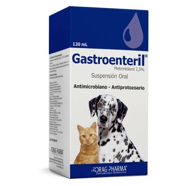 Gastroenteril Suspensión Oral 2.5% (Metronidazol) | Tratamiento Giardiasis Perros y Gatos