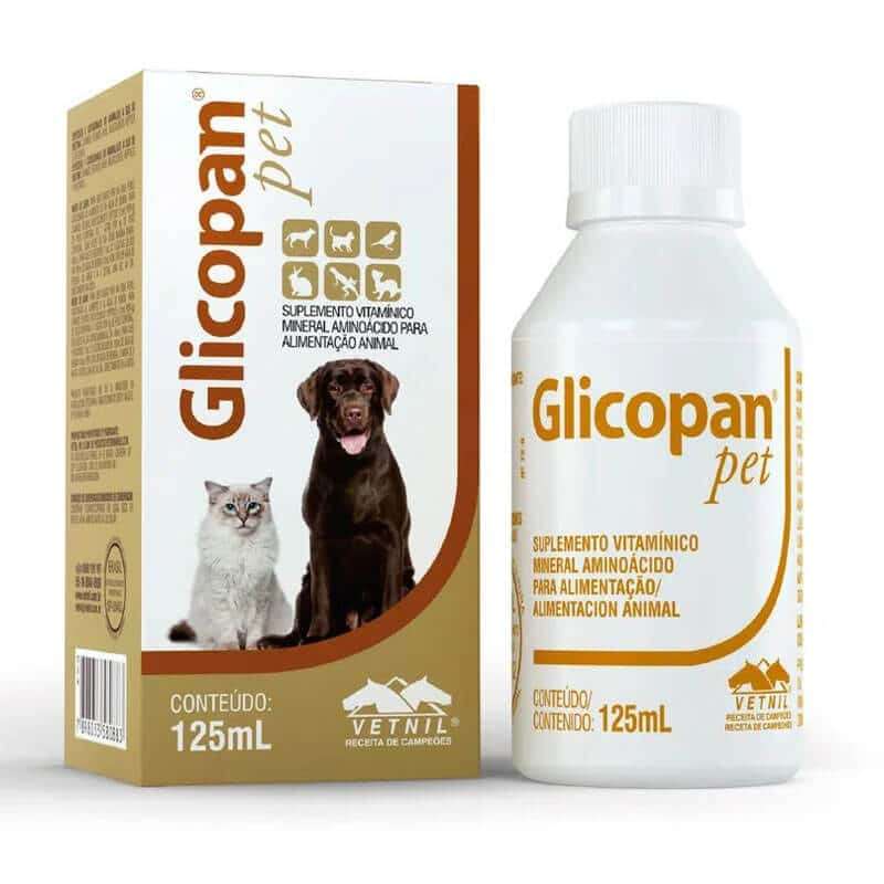 Glicopan Pet 125 ml. Suplemento líquido de vitaminas y 22 aminoácidos con glucosa. Mejora el estado nutricional y estimula el apetito en mascotas.