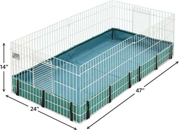Hábitat XL para Cuyes/Cobayas 119×61 cm | 8 pies cuadrados | Modular, Expansible y Base Lona PVC Anti-Fugas