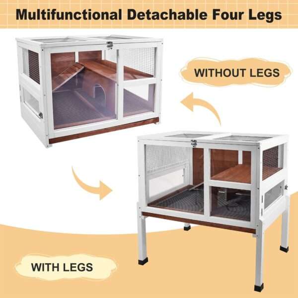 Hábitat de Lujo 2 Niveles para Conejos, Cuyes y Chinchillas | Acrílico 270° | Mueble Anti-Mordidas