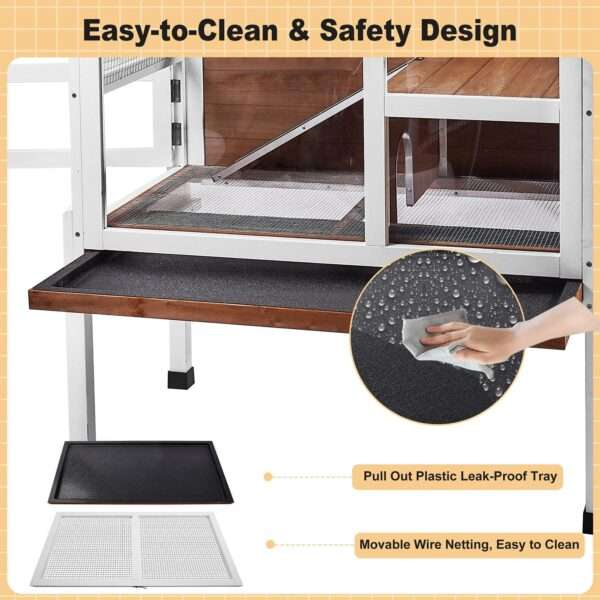 Hábitat de Lujo 2 Niveles para Conejos, Cuyes y Chinchillas | Acrílico 270° | Mueble Anti-Mordidas