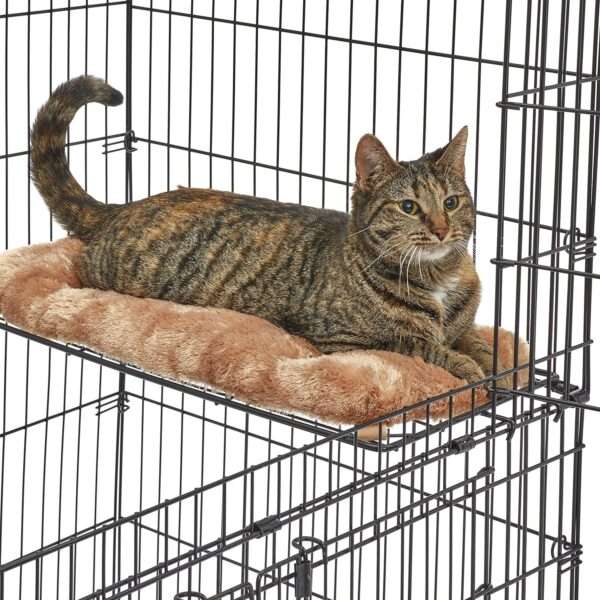 Jaula Corral Plegable Acero para 3 Gatos | 91×60×128 cm | Bandeja a Prueba de Fugas y Cama Incluida