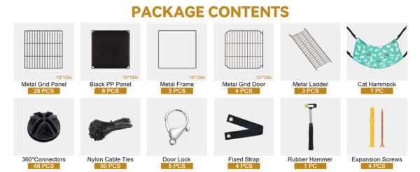 Jaula Catio Modular XL para Gatos (61x61x122 cm) | 4 Niveles, Interior/Exterior, con plataformas y cierre antivuelco.