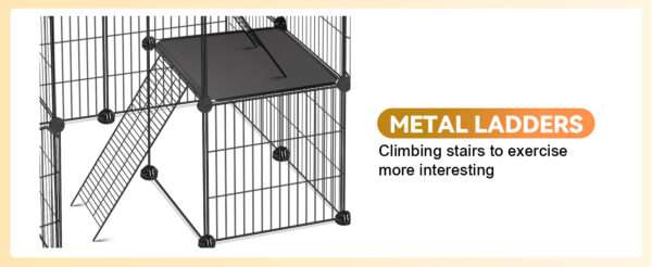 Jaula Catio Modular XL para Gatos (61x61x122 cm) | 4 Niveles, Interior/Exterior, con plataformas y cierre antivuelco.