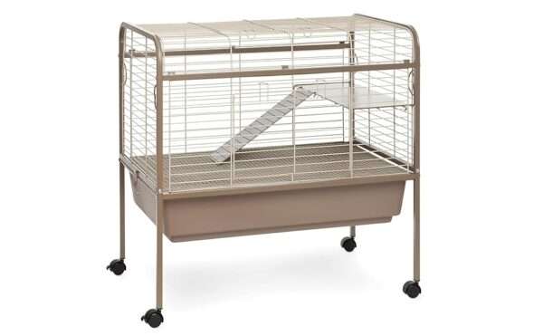 Jaula Grande Corral Rodante para Conejos y Roedores | 84×55×85 cm | Bandeja Profunda 16.5 cm y Rejilla