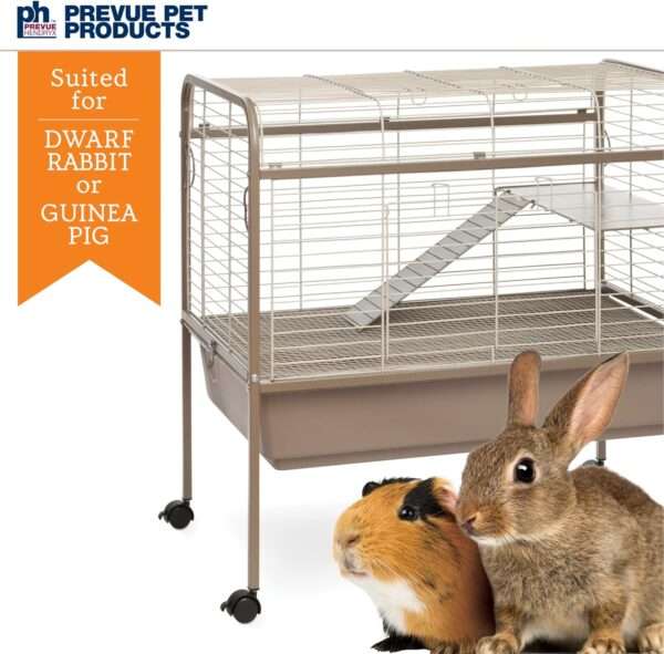 Jaula Grande Corral Rodante para Conejos y Roedores | 84×55×85 cm | Bandeja Profunda 16.5 cm y Rejilla