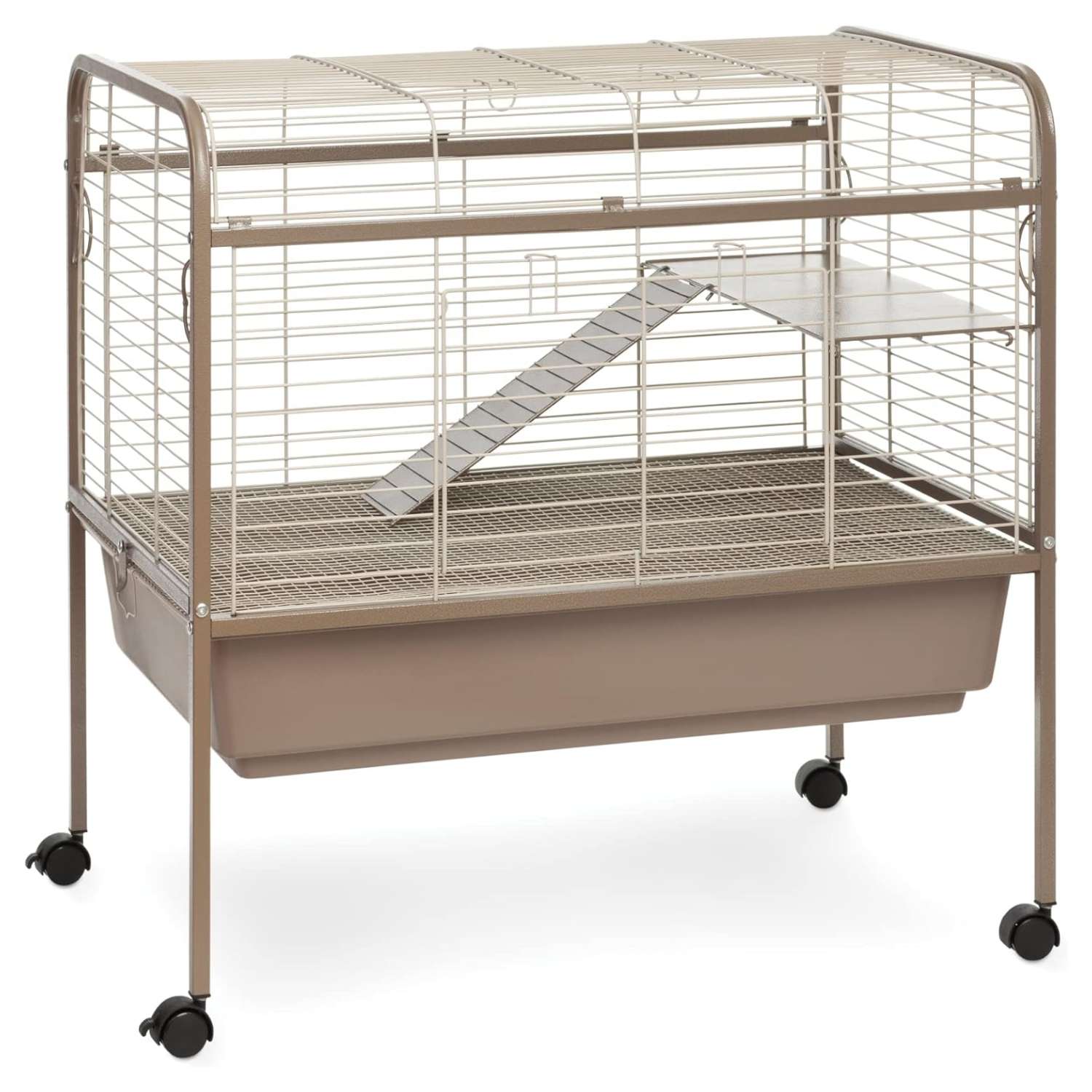 Jaula Grande Corral Rodante para Conejos y Roedores | 84×55×85 cm | Bandeja Profunda 16.5 cm y Rejilla