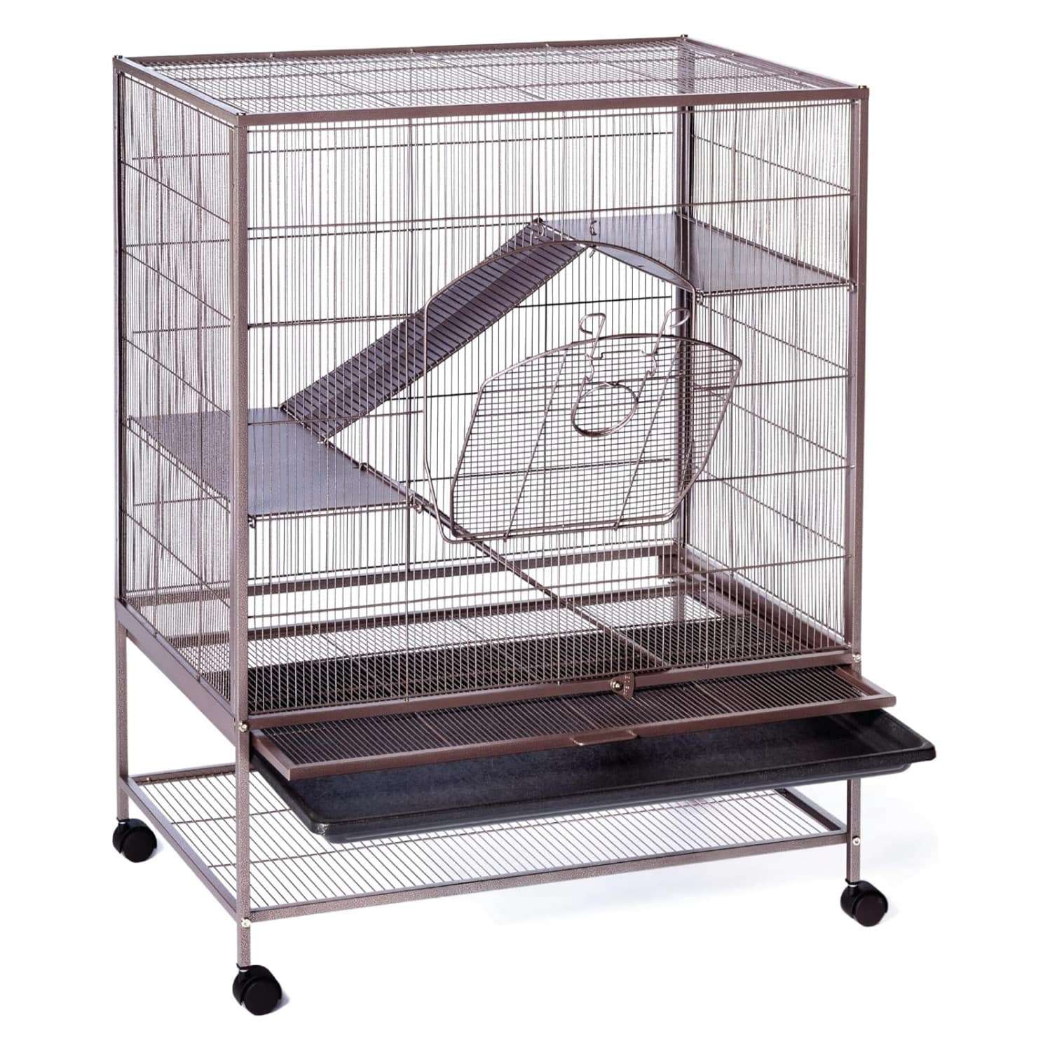 Jaula Hábitat Vertical para Ratas, Chinchillas, Hurones Bebé | 79×52×102 cm | Plataformas Metálicas Sólidas