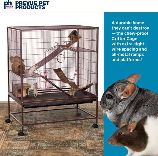 Jaula Hábitat Vertical para Ratas, Chinchillas, Hurones Bebé | 79×52×102 cm | Plataformas Metálicas Sólidas
