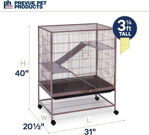 Jaula Hábitat Vertical para Ratas, Chinchillas, Hurones Bebé | 79×52×102 cm | Plataformas Metálicas Sólidas