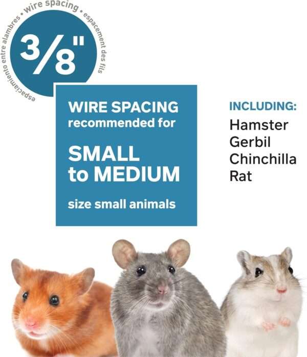 Jaula Hábitat Vertical para Ratas, Chinchillas, Hurones Bebé | 79×52×102 cm | Plataformas Metálicas Sólidas